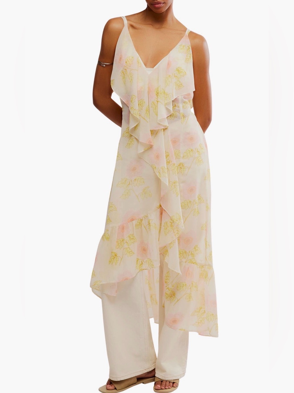 Free People Sunfaded Maxi Top in Tea Combo Size Medium NWT